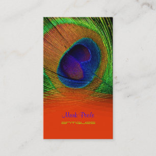 PixDezines Peacock feather Business Card