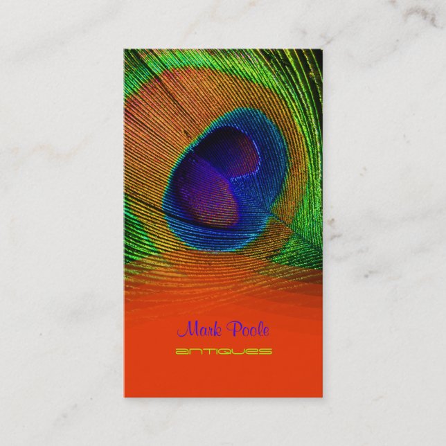 PixDezines Peacock feather Business Card (Front)