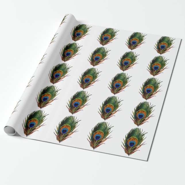 PixDezines peacock feather/diy background Wrapping Paper (Unrolled)