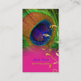 PixDezines Peacock feather+filigree swirls Business Card