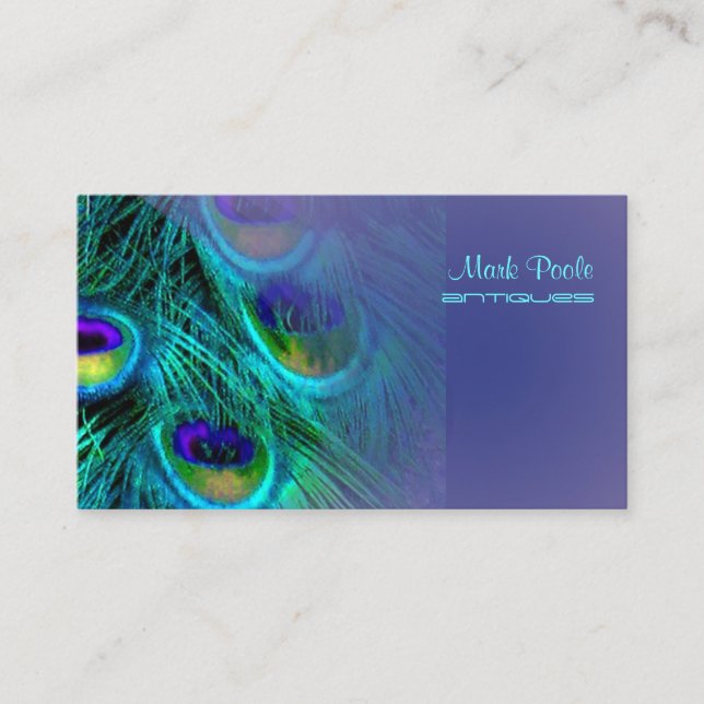 PixDezines peacock feather/psychedelic Business Card (Front)