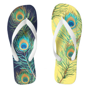 PixDezines PEACOCK FEATHER Thongs