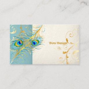 PixDezines peacock pzazz+filigree swirls Business Card