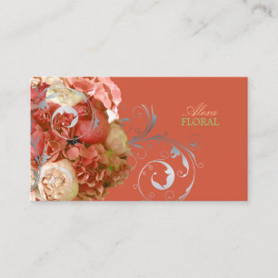 PixDezines peonies+hydrangeas/diy background Business Card