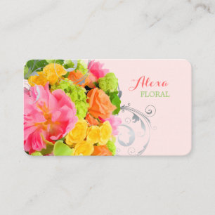 PixDezines peonies+roses/diy background Business Card