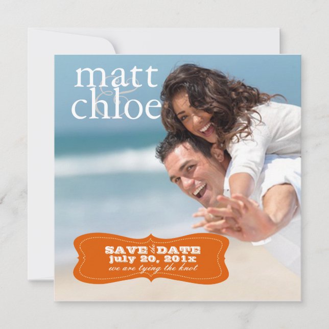 PixDezines Photo Save Date, DIY custom colour Save The Date (Front)