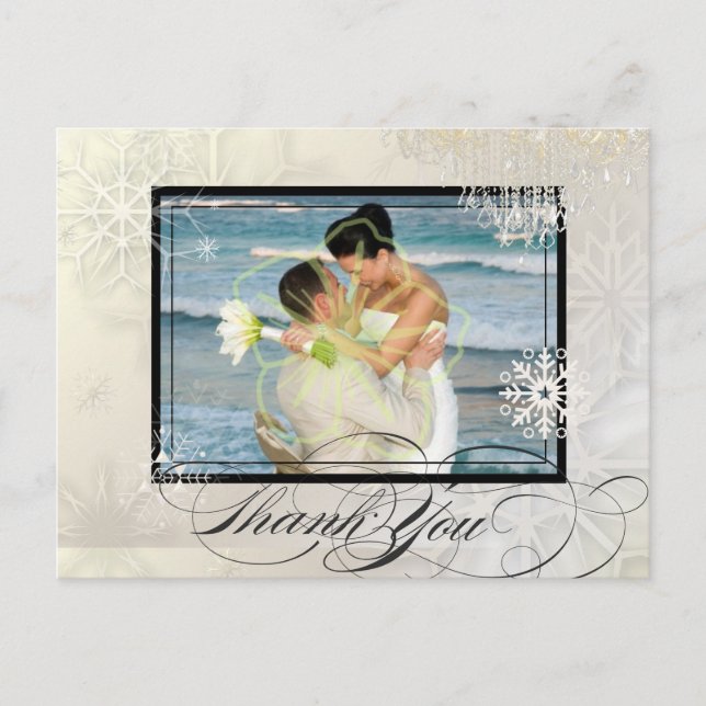 PixDezines photo snowflakes+chandelier/diy text Postcard (Front)