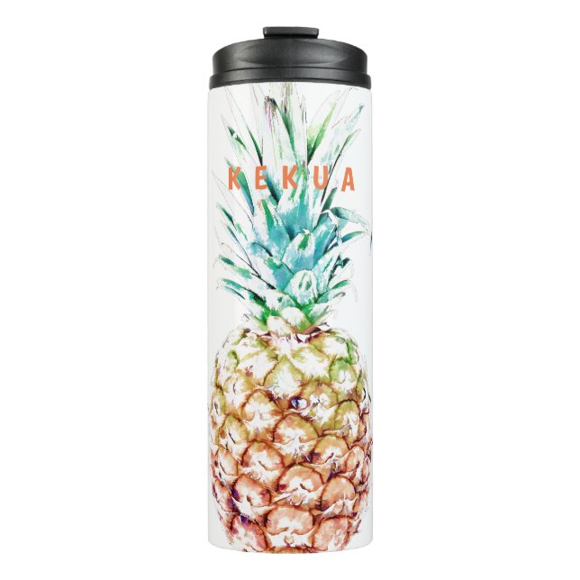 PixDezines Pineapples/DIY Background Colour Thermal Tumbler (Front)