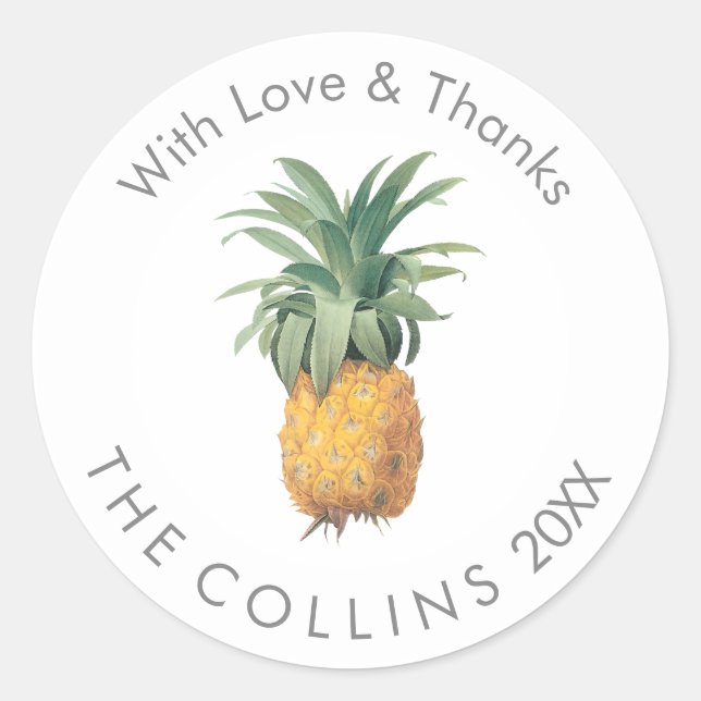 PixDezines Pineapples Thank You Stickers (Front)