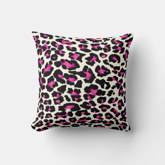 PixDezines pink cheetah/diy colours Cushion (Front)