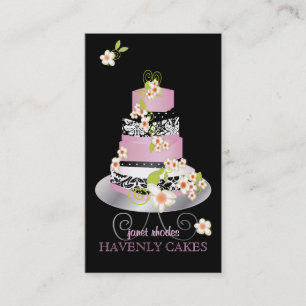 PixDezines pink fondant wedding cake/diy colour Business Card