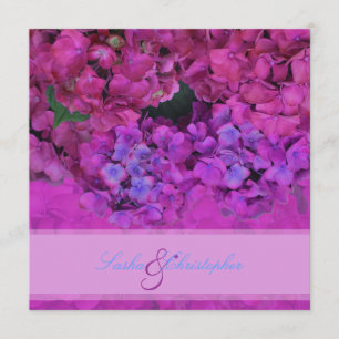 PixDezines Pink/Fuschia Hydrangea Invitation