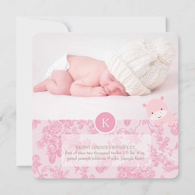 PixDezines pink hippo+toile Announcement (Front)