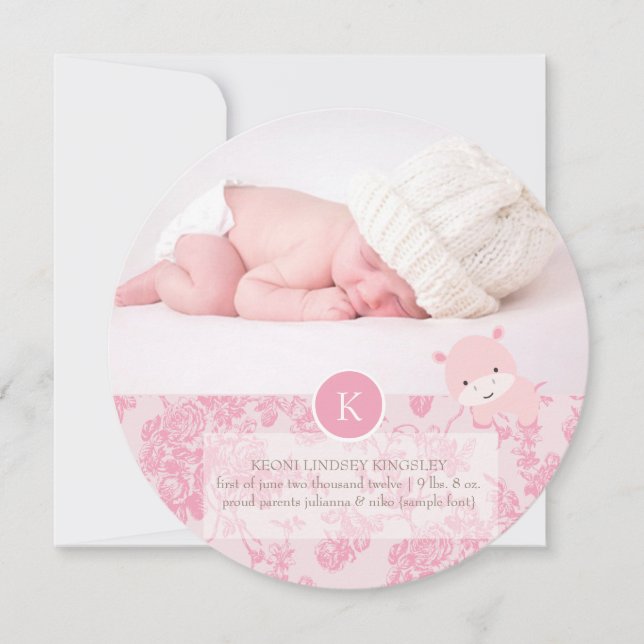 PixDezines pink hippo+toile Announcement (Front)