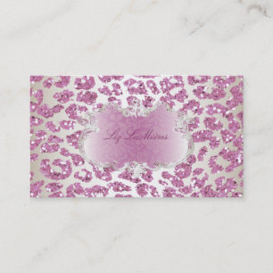 PixDezines pink leopard/champagne Business Card
