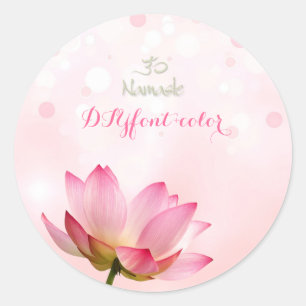 PixDezines pink lotus Classic Round Sticker