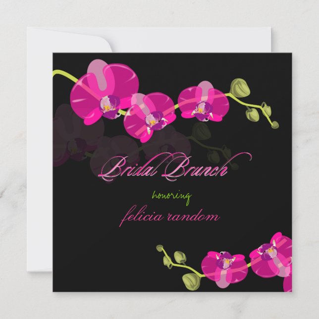 PixDezines pink orchid/bridal brunch/diy colour! Invitation (Front)