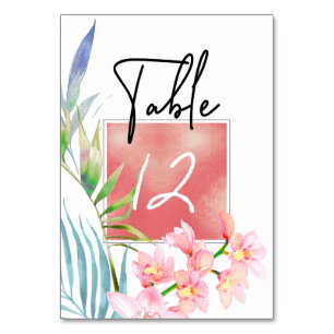 PixDezines Pink Orchid Table Nos. Number