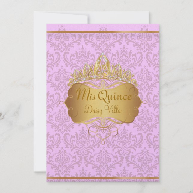 PixDezines pink rossi damask/diy background colour Invitation (Front)