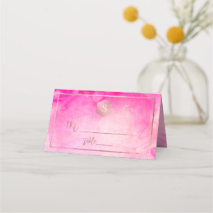 PixDezines Pink Watercolor Bat Mitzvah Place Card