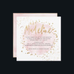 PixDezines Pink Watercolor Gold Dust Bat Mitzvah Invitation<br><div class="desc">PixDezines a brushed watercolor in pale pink with faux gold dust frames and confetti.  Modern and stylish calligraphy Bat Mitzvah.   See filters to change any image's tone.   Our dynamic design allows you to edit all elements.  

Copyright © 2022 PixDezines™.   All rights reserved.</div>
