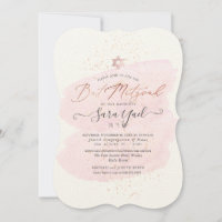 PixDezines Pink Watercolor Swatches Bat Mitzvah