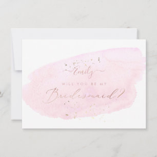 PixDezines Pink Watercolor Will You .. Bridesmaid Invitation