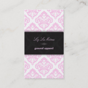 PixDezines Pink+White Olivia Damask/diy background Business Card