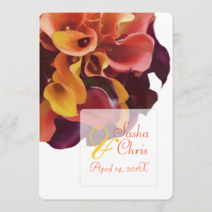 PixDezines pink, yellow, purple,rusty orange calla Invitation