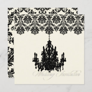 PixDezines Piqué Damask + Chandelier Invitation