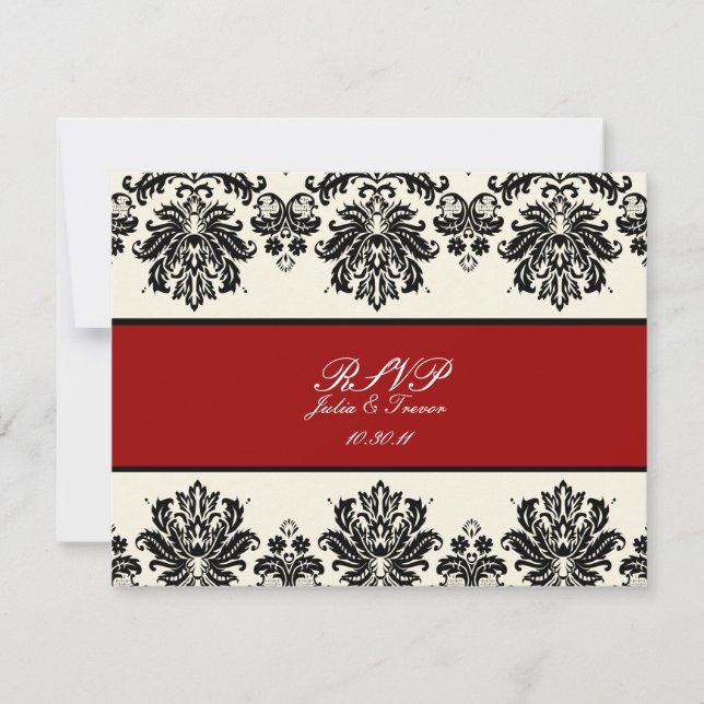PixDezines Piqué, Damask RSVPs require 5x7 invites (Front)