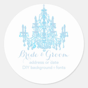 PixDezines placid blue chandelier Classic Round Sticker