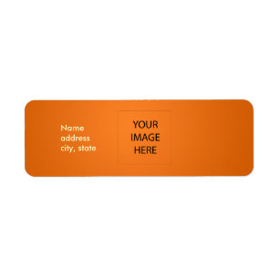 PixDezines Plain Orange Easy Template Return Address Label