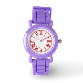 PixDezines plain red roman numeros Watch