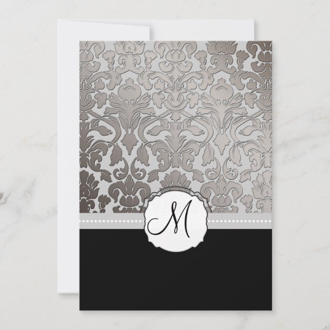 PixDezines Platinum Damask/diy background Invitation (Front)