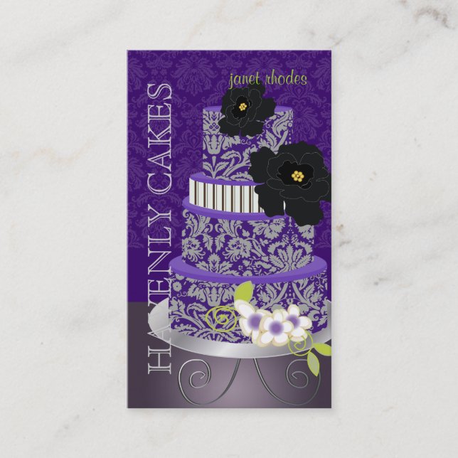 PixDezines Plum Pudding Cake/Bakery/pâtisserie Business Card (Front)