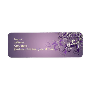 PixDezines Plum Vanilla Swirls Return Address Label