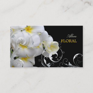 PixDezines Plumeria+filigree swirls/diy colours Business Card