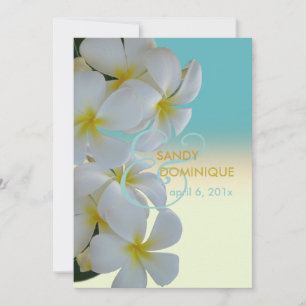 PixDezines plumerias/tropical beach Invitation