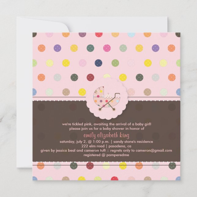 PixDezines Polkadots + Minidots baby shower Invitation (Front)