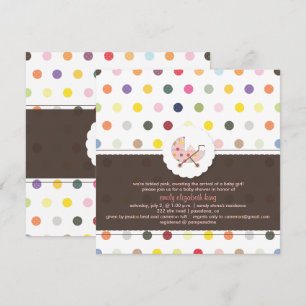 PixDezines Polkadots + Minidots baby shower Invitation