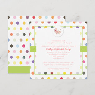 PixDezines Polkadots + Minidots baby shower Invitation