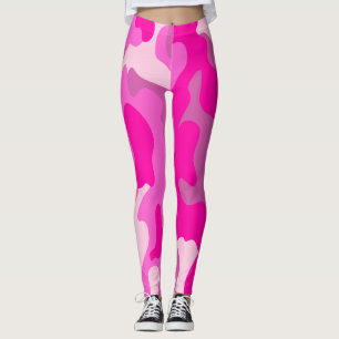 PixDezines Princess Camo, Flashy Hot Pink Leggings
