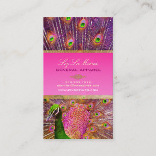 PixDezines Proud Peacock Feather for longevity Business Card