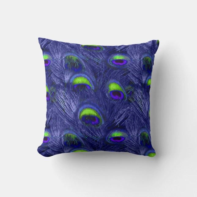 PixDezines psychedelic peacock Cushion (Front)
