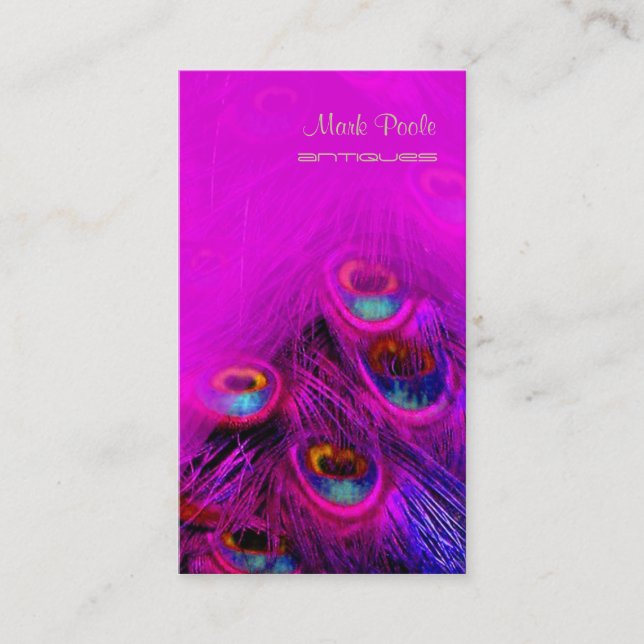 PixDezines Psychedelic Peacock, Customise It! Business Card (Front)