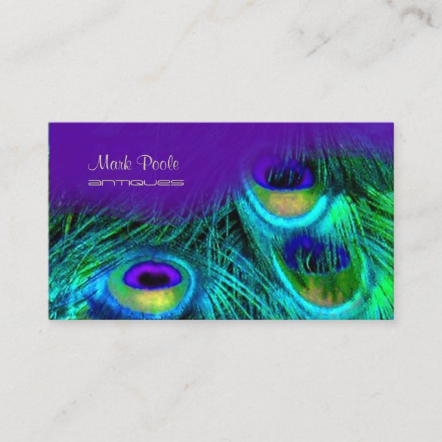 PixDezines Psychedelic Peacock, Customise It! Business Card (Front)