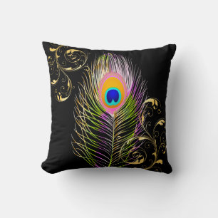 PixDezines psychedelic peacock/diy background Cushion