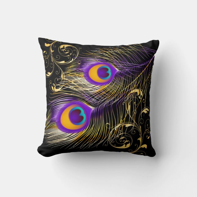 PixDezines psychedelic peacock/diy background Cushion (Front)