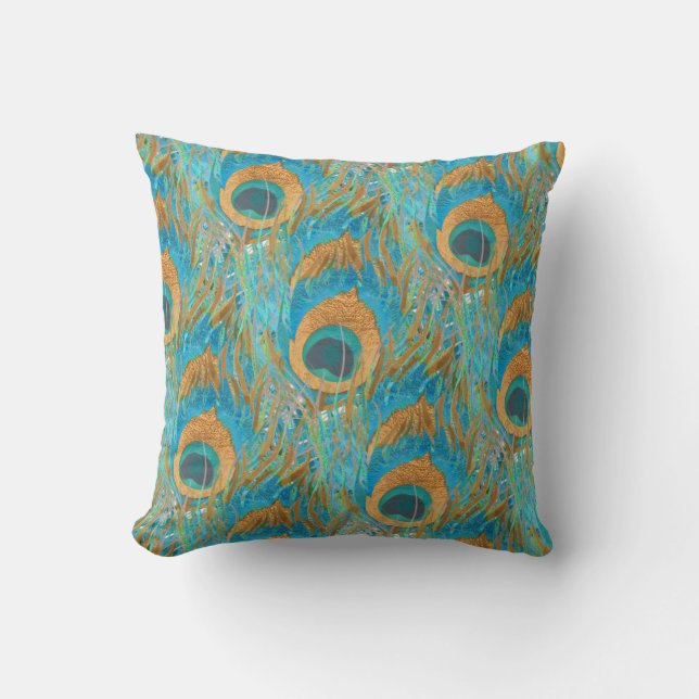PixDezines psychedelic peacock/diy background Cushion (Front)